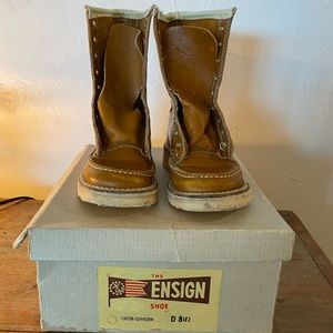 Vintage children’s leather lace up work boot.